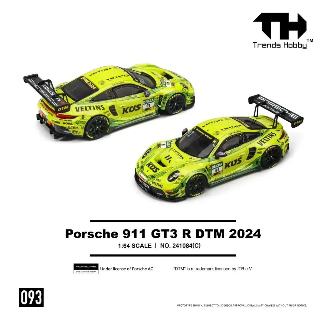Trence Hobby 1:64 Porsche 911 GT3 R DTM 2024 Openable Hood Diecast Diorama Car Model Toys TH