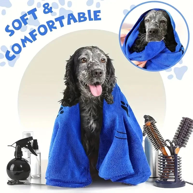 2-Pack Soft Microfiber Dog Towels - Quick Dry, Super Absorbent for Pet Bath & Grooming | AlluCanFind