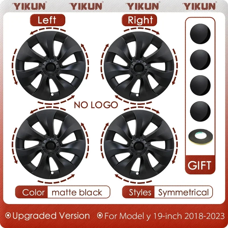 4PCS Hub Cap Car Performance Replacement  for Tesla Model Y Wheel Cap 19 Inch Automobile Hubcap Full Cover Accessories 2022 2023