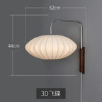 Modern Nelson Ball Wall Sconce Modern Japanese Wall Lamp for Living Room Bedroom Home Bedside Office Hotel Silk Cloth Lamps