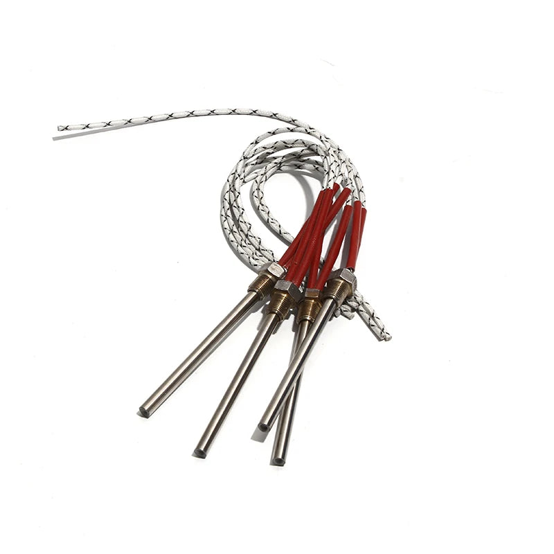 LUJINXUN DN6/10mm Thread Cartridge Heaters 12V 24V 50-180W Heating Element 6mm x50-200mm for Compression Molding Machinery 1PC