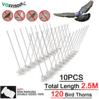 2-12PCS Balcony Anti-bird Pigeon Spikes and Bird Repeller Deterrent Anti Bird Repellent Stainless Steel Anti Bird Thorn Nail Kit
