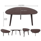 Small Oval Coffee Table For Living Room,Mango Tabletop Mid Modern Coffee Table,Espresso,18.9"" D X 33.47"" W X 15.75""