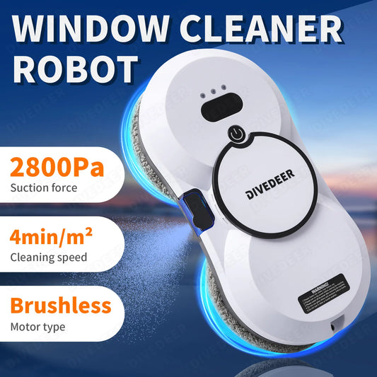 DIVEDEER Window Cleaning Robot Automatic Water Spraying Intelligent Household Electric High-rise Cleaning Outside Window Glass