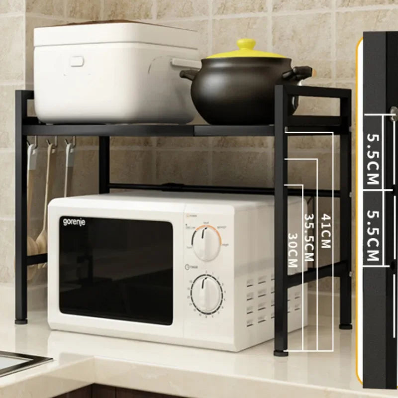Large Capacity Kitchen Storage Shelves,Multi-Layer Dish Drainer,Microwave Oven Shelf,Space-Efficient Design,Functional Organizer