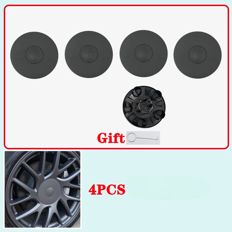 4PCS Wheel Hub Caps Center Cover for Tesla 2024 Model 3 Highland Wheel Cap Kit Center Cap Lug Nut Covers Modification Hubcaps