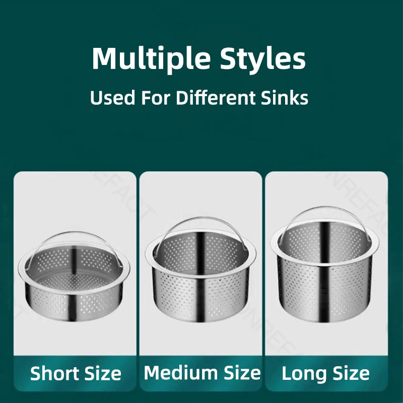 Kitchen Sink Strainer Sink Filter Basket With Handle 304 Stainless Steel Rust Free and Dishwasher Safe Sink Food Catcher