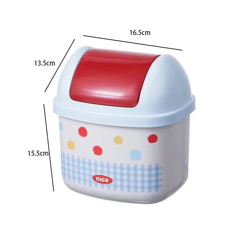 Cute Kt Cartoon Flip Top Desktop Trash Can Cute Mini Storage Bin Office Home Desk Waste Basket Creative Kids Children Gift