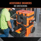 54801MB MODbox Rolling Drawer Tool Box, Heavy-Duty Double Drawer Tool Organizer, Deep Stackable Set