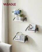 VASAGLE wall shelf industrial design suspension rack set of 3 wall mounted