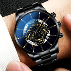3pcs/1pcs men's fashionable quartz watch set, stainless steel strap, circular dial, date function, electronic drive,