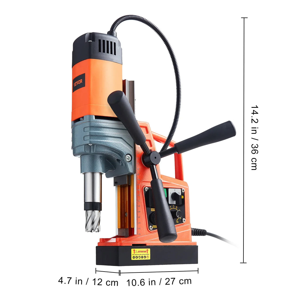 VEVOR 1300W 1400W 2" Electric Drilling Machine Magnetic Drill Press Boring Diameter Power Drill 810 PRM 1-second Release Drill