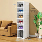 Shoe box for shoe storage 6 Layers Shoes Box Foldable Transparent Sneaker Storage Living Room Stackable free combination rack
