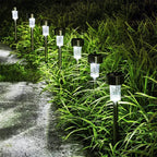 10-24PCS Stainless Steel Solar Garden Light Outdoor Solar Powered Lamp Lanter Waterproof Landscape Lighting Yard Lawn Decoration