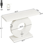 LITTLE TREE Modern Console Table with Geometric Base, Wood Entryway Table Sofa Table Narrow Long, Contemporary Accent Table
