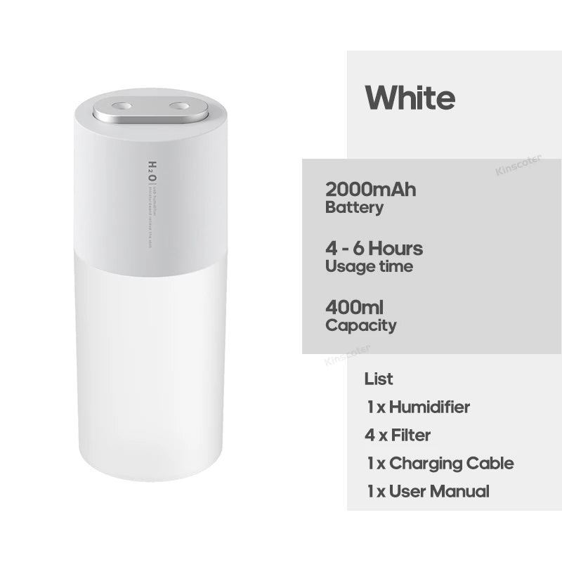 Cordless Rechargeable Air Humidifier 2000mAh Wireless Cool Mist Diffus