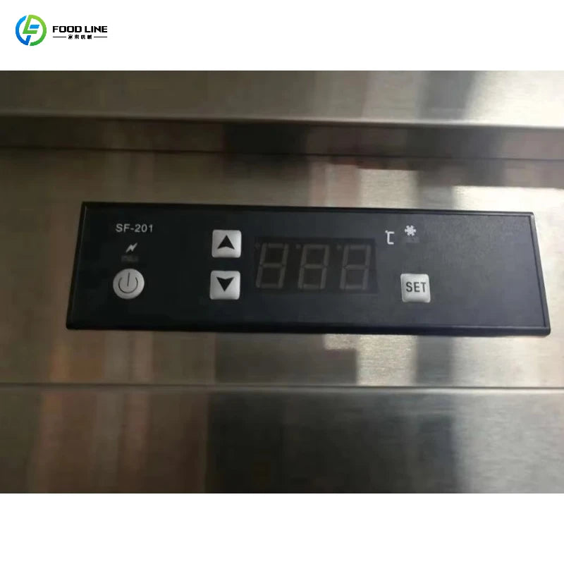 Hotel Kitchen 2 Glass Door Stainless Steel Display Deep Commercial  Refrigerator