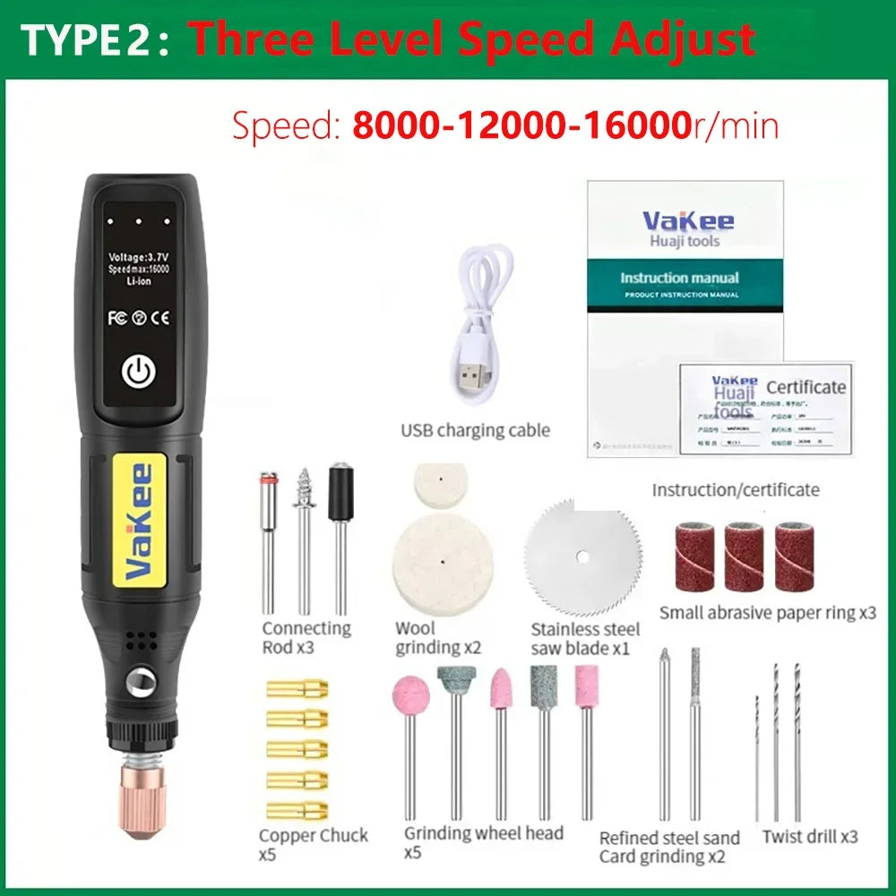 3.6V 5000-10000-15000r/min Electric Hand Drill Mini Engraver Drill Kit Tools Cordless Grinder Engraving Griding Drilling Machine
