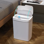 18L Smart Bathroom Trash Can Automatic Bagging Electronic Trash Can White Touchless Narrow Smart Sensor Garbage Bin Smart Home
