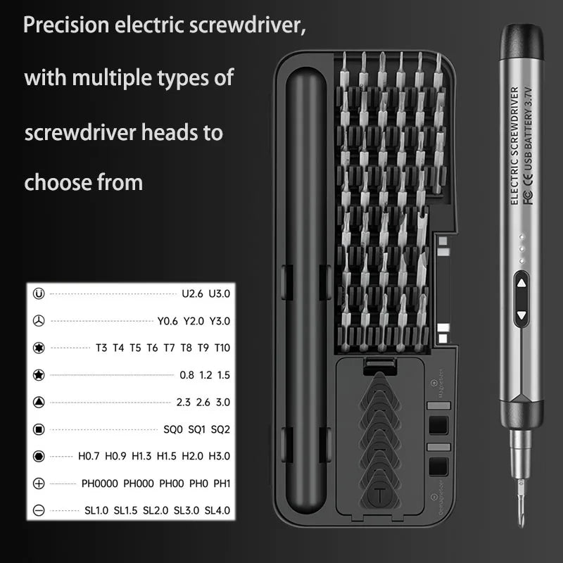 Multifunctional Precision Electric Screwdriver,Silent, Durable, Long-lasting,Rechargeable,High Torque Household Maintenance Tool