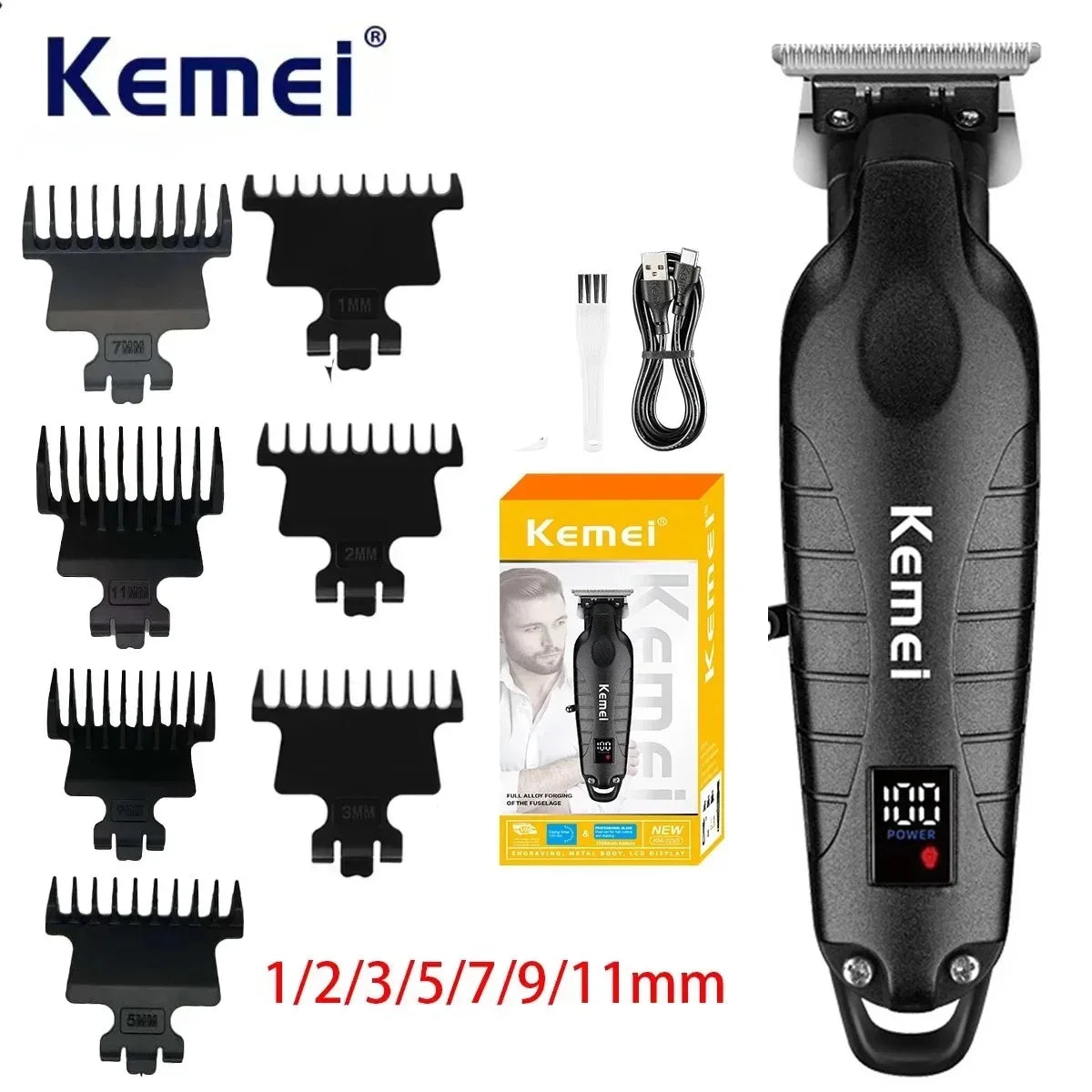 Kemei 2293 Professional Barber Hair Trimmer Cordless Rechargeable Men Hair Clippers Electric Finish Cutting Machine Fit Babyliss