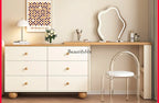 FG11Cream log wind dresser chest cabinet integrated solid wood modern simple dressing table