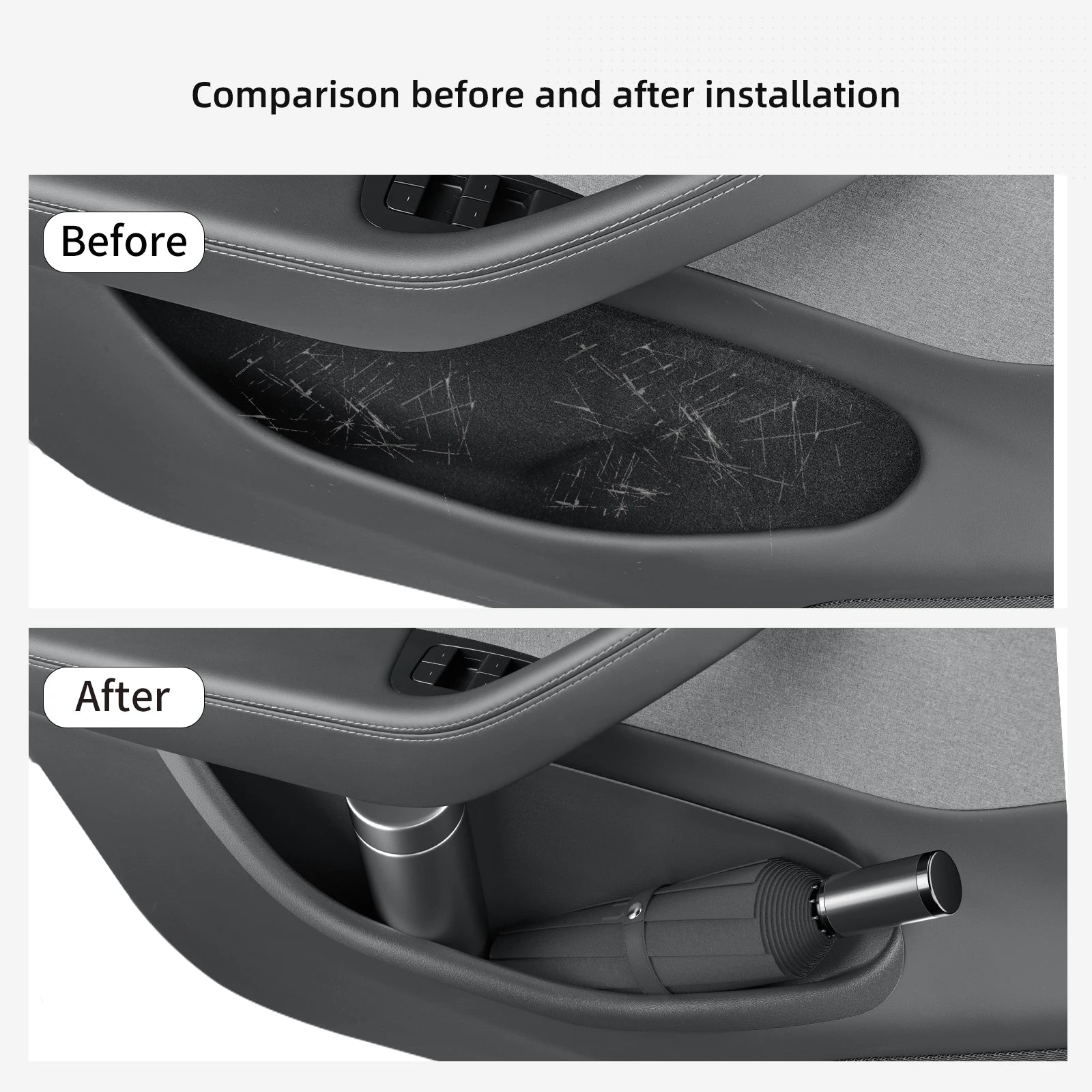 for Tesla Model Y Juniper/Launch 2025 Car Side Door Handle Storage Box Gate Slot Anti Dirty Storage Tidying Tray Accessories