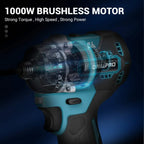 20+1 Torque 1/4inch Brushless Electric Screwdriver 280N.m Cordless Electric Drill Power Tool For Makita 18V Battery by Drillpro