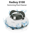 Redkey S100 Robot Pool Cleaner Cordless 28W 5200mAh 130-Min 180μm Filtration Auto-Cleaning Pool Vacuum Cleaner IPX8 Waterproof