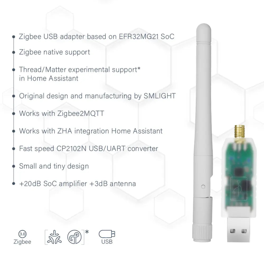 SLZB-07 SMLIGHT Zigbee 3.0 Smallest Thread/Matter USB Adapter Works With Zigbee2MQTT, Home Assistant, ZHA