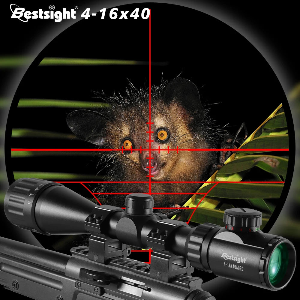 4-16x40 AOE Hunting Riflescope with Red & Green Dot Illuminated Sight