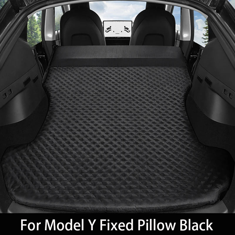 For Tesla Model 3 Model Y 2017-2025 Inflatable Air Mattress Outdoor Camping Inflatable Special Suede Fabric Car Travel Bed