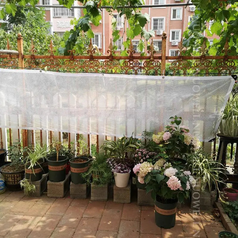 0.3mm PE Film Grid Mesh Tarpaulin Garden Plant Succulent Cover Shed Keep Warm Rainproof Cloth Canopy Awning Balcony Fence Net