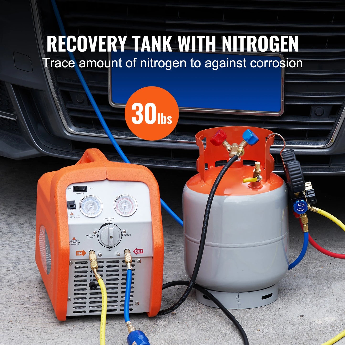SucceBuy Refrigerant Recovery Tank 30 LBS Cylinder Tank 400 psi Refrigerant Recovery Reclaim with Y-Valve for Liquid/Vapor