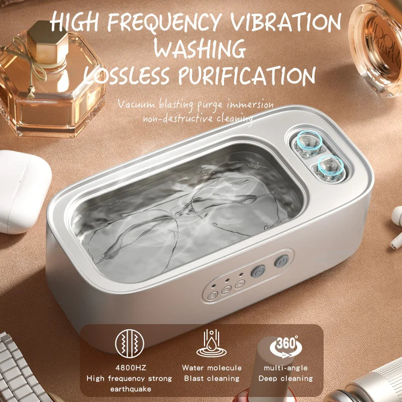 Ultrasonic Cleaning Machine High Frequency Cleaner Double Bin Vibration Full Cleaning Jewelry Household Adjustable CleanerNew