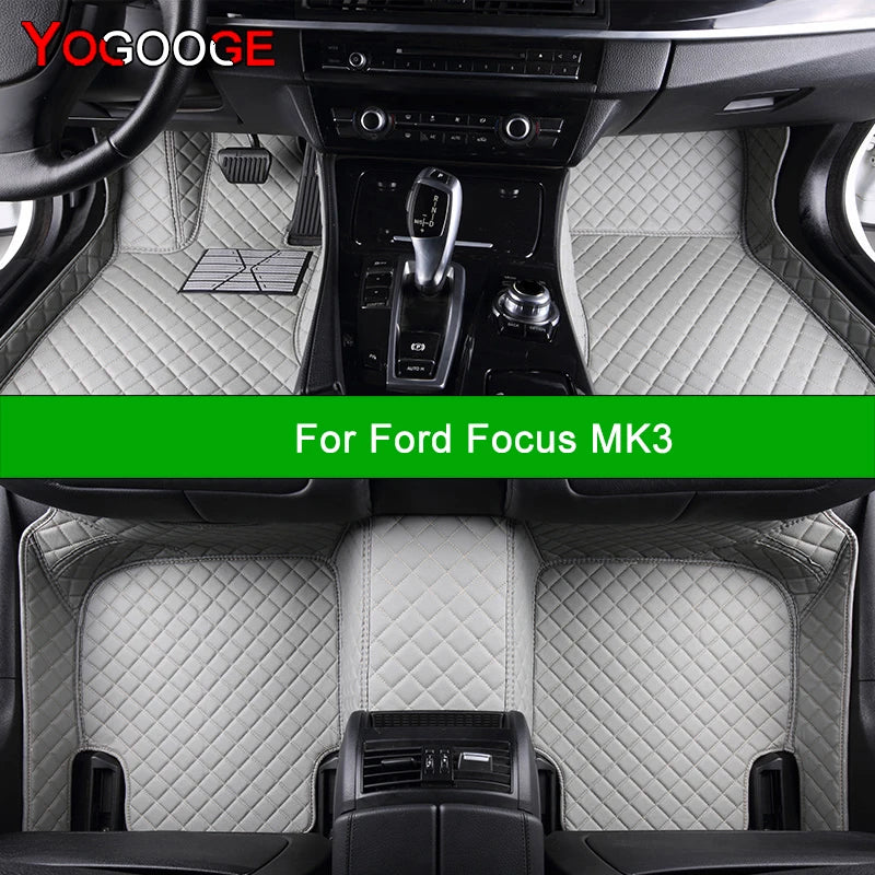 YOGOOGE Custom Car Floor Mats For Ford Focus MK3 2012-2018 Auto Carpets Foot Coche Accessorie
