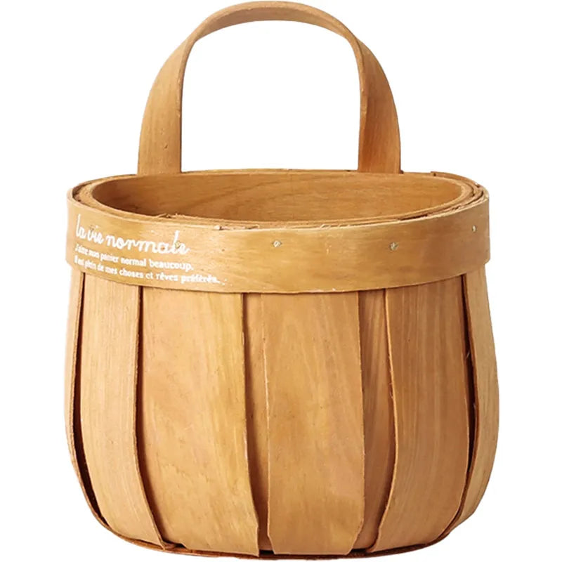 Kitchen Hanging Garlic Storage Basket Rattan Organizer Ginger Onion Vegetable Basket Wall Mounted Cabinet Door Hanging Bin