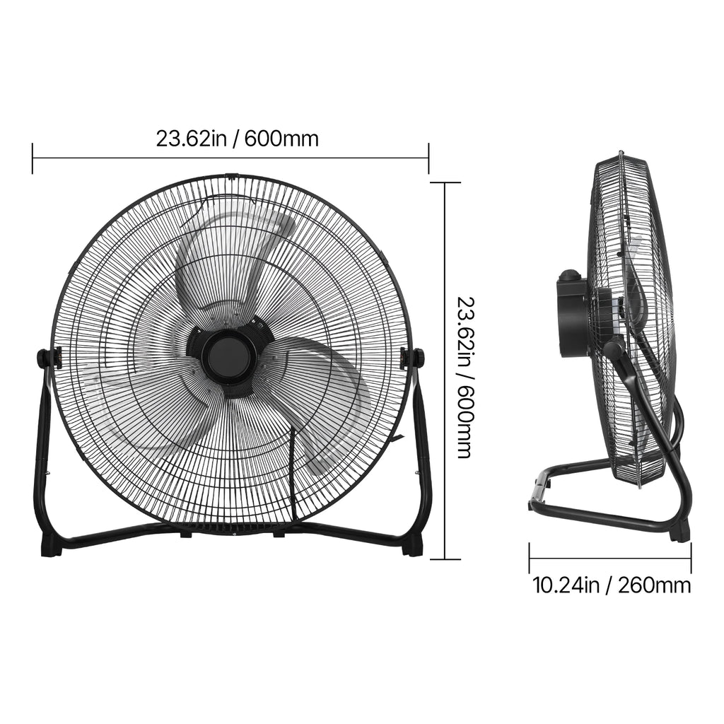 VEVOR Floor Fans 3 Speeds High Velocity Heavy Duty Industrial Fan 4800