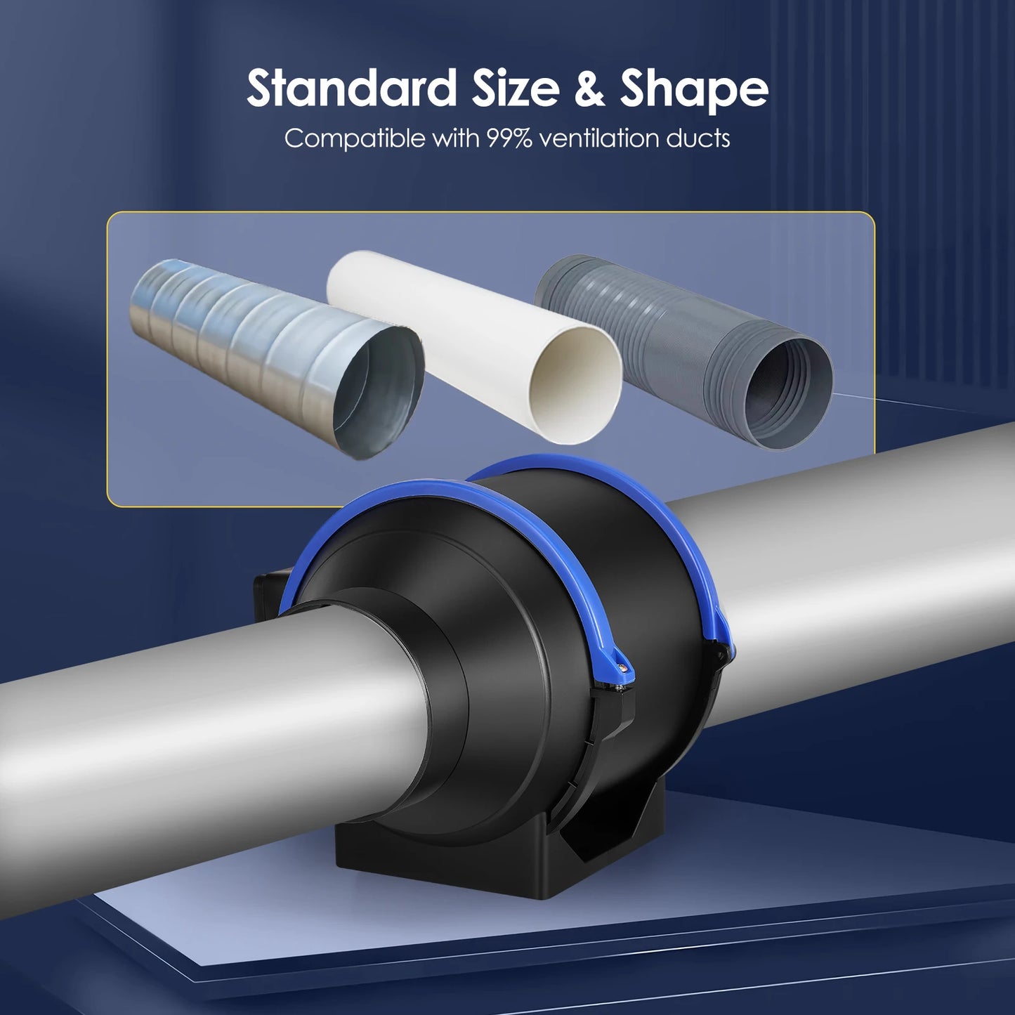 100/150 mm Pipe Exhaust Fan 4 Speed Inline Duct Fan Extractor Low Noise Air Ventilator Bathroom Toilet Wall Fan Duct Fan 220V EU