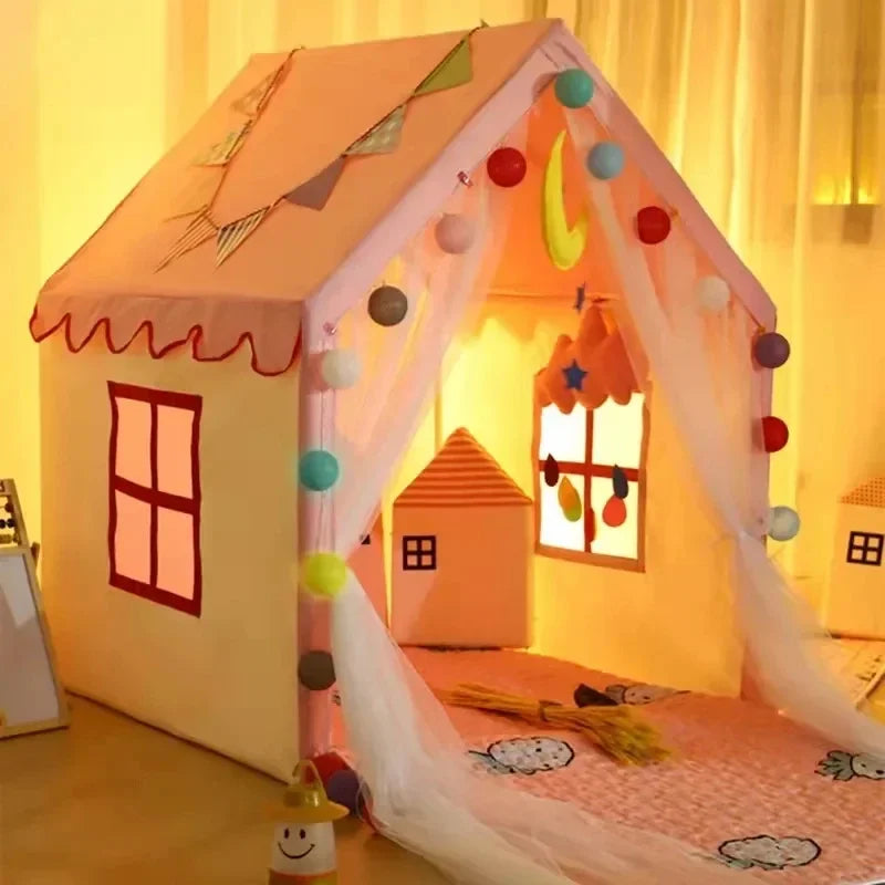 Indoor and Outdoor Tent for Children, Baby Princess Playhouse Super Large Room Crawling Tent Castle Princess Living Game Home