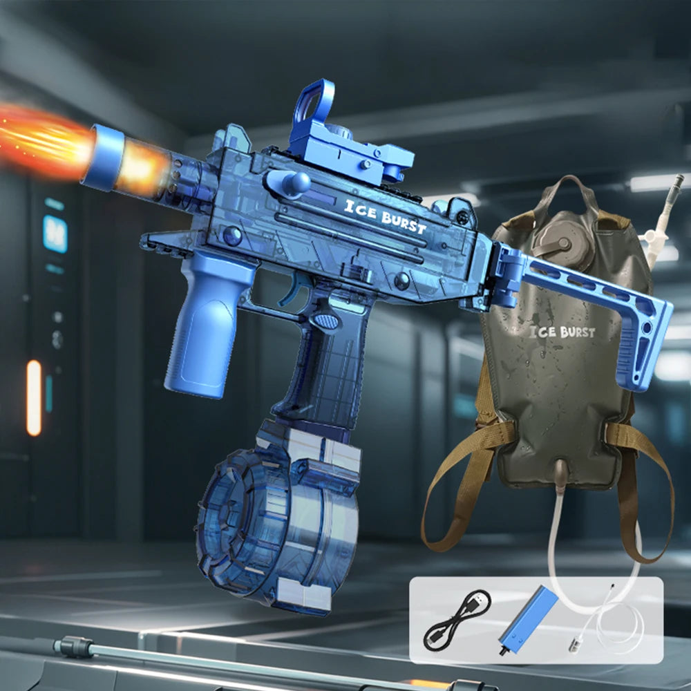 2025 New Children Simulated Flame and Fog Electric Water Gun Toys Summer Outdoor Beach Pool Fight Game,Lighting & Smoking Effect