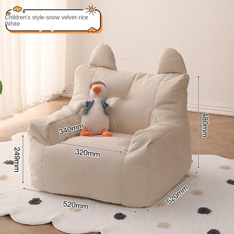Eco-friendly Nordic Simple Living Room Soft Comfortable Backrest Person Single Sofa Chair Cute Bean Bag Baby Small Sofas