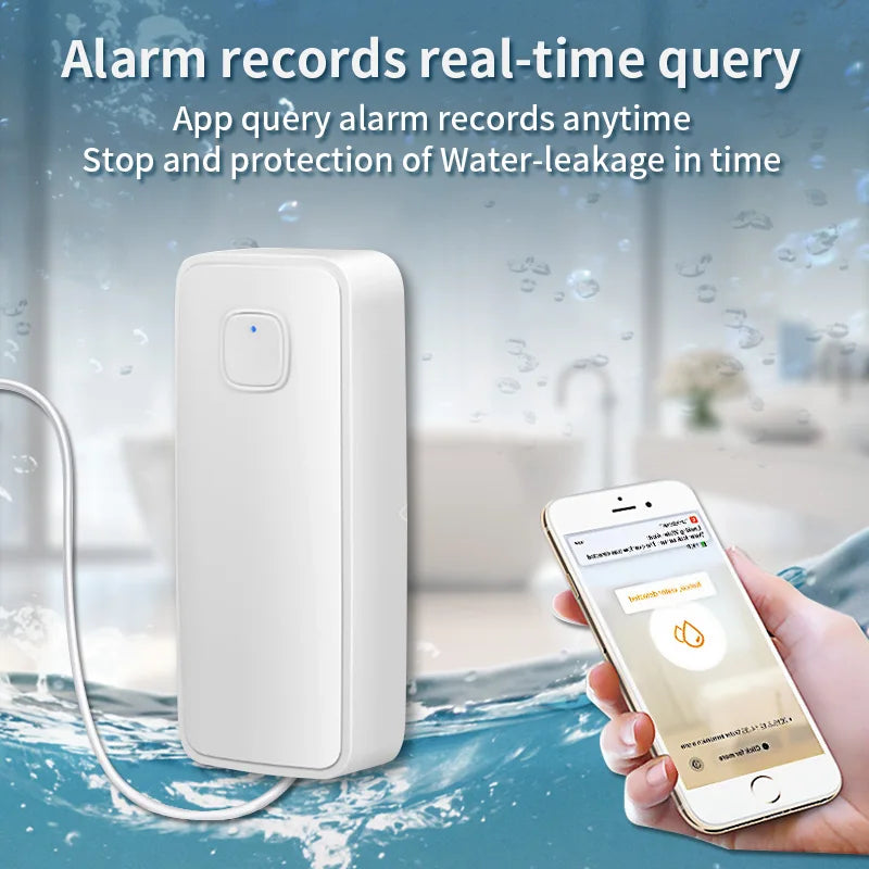 TNCE TUYA WIFI Smart Water Leak Sensor Water Overflow Level Detector Security Home Alarm Water Leakage Alarm APP Remote Monitor