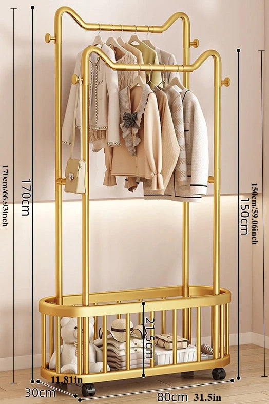 Household Clothes Hanger Floor-standing Bedroom Simple Clothes Hanger Clothes Rack Popular Coat Rack Clothes Hanger Storage