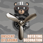 Unscented No fragrance DIY perfume rotate propeller pilot bear car ornaments vent diffuser accessories cool fun decorations men
