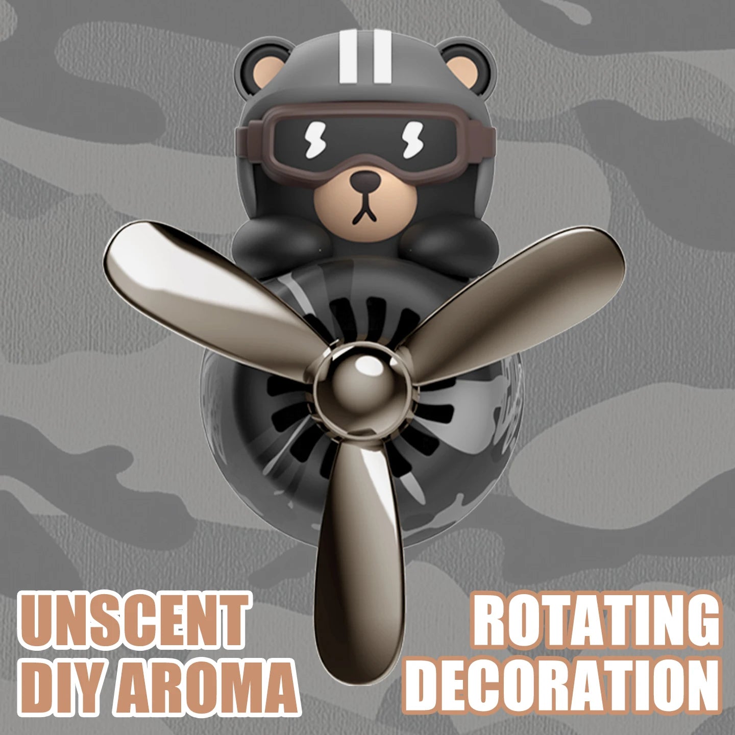 Unscented No fragrance DIY perfume rotate propeller pilot bear car ornaments vent diffuser accessories cool fun decorations men