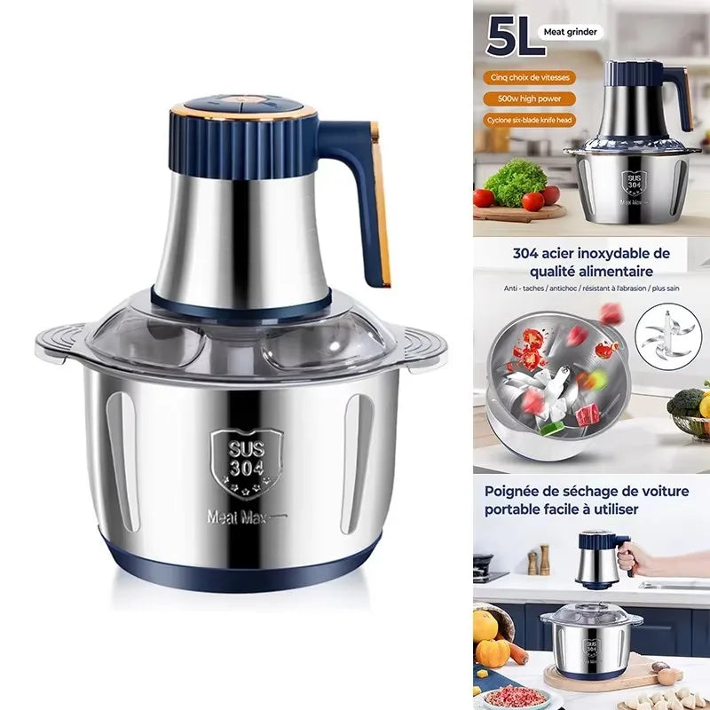Electric Meat Grinder 304 Stainless Food Blender Multifunction Vegetable Fruit Pepper Garlic Chopper Mincer Baby Food Processor