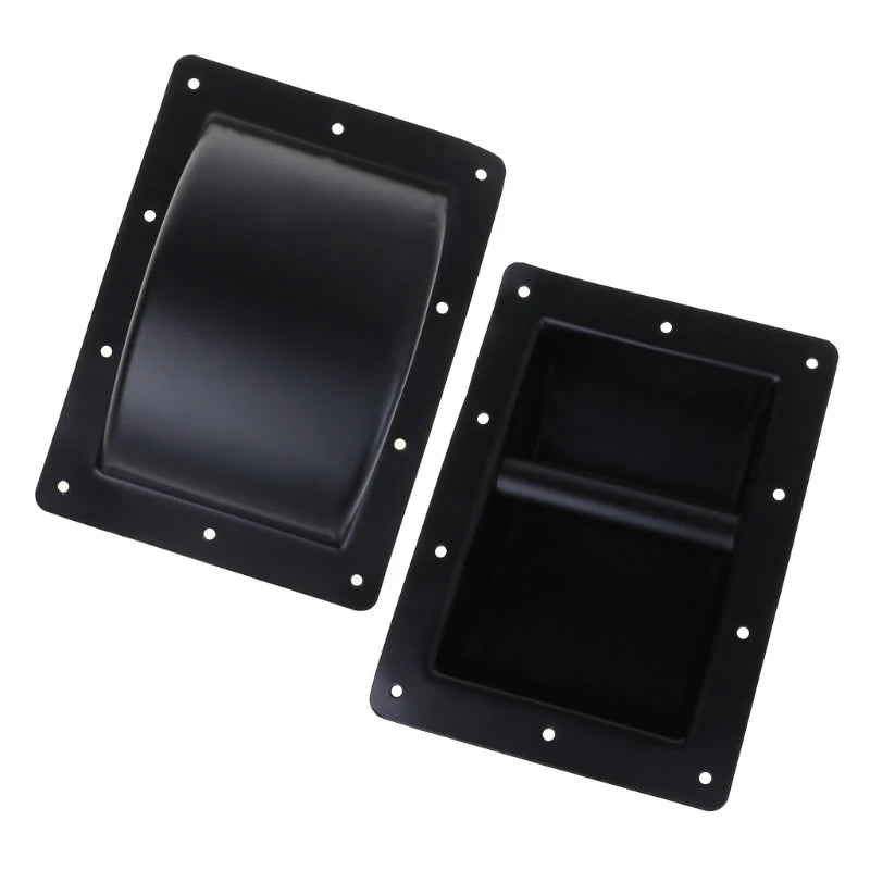 2PC Speaker Handle Recessed Cabinet Aceessories Professional Recessed Speaker Handles Black Metal Repair Durable