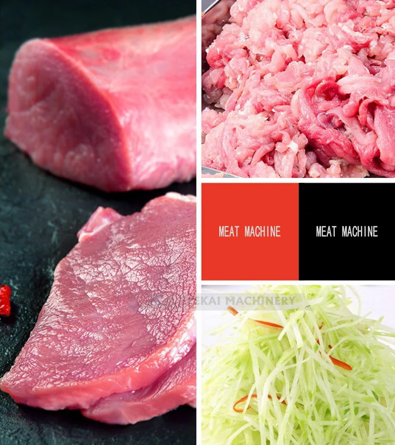 Electric Meat Slicer 150Kg/H 2.5/3.5/5/7MM Commercial Stainless Steel Automatic Vegetable Cutter Grinder Home Appliance
