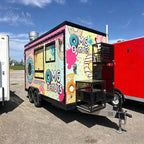 Custom Commercial Mobile Food Cart Trailer with  Kitchen Layout Stainless Steel Food Truck for Street Vending and Event Catering